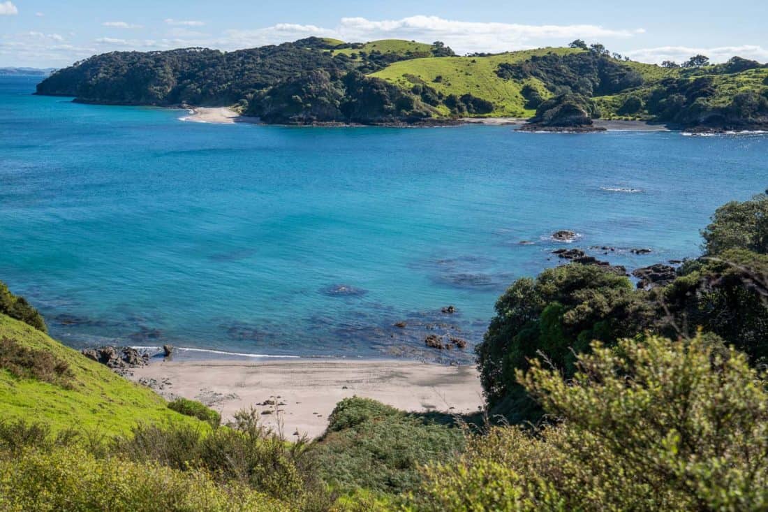 White beach on the Akeake Peninsula walk on Urupukapuka Island