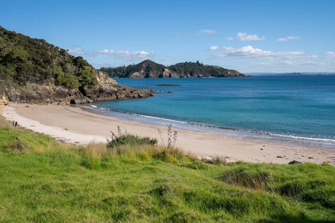 The beach at Akeake Bay on Urupukapuka Island, New Zealand