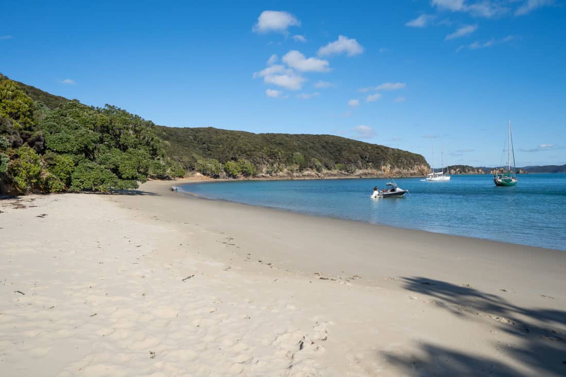 The white sand beach at Paradise Bay on Urupukapuka Island