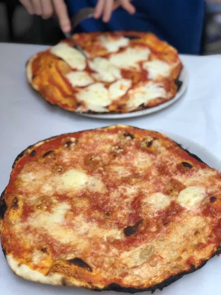 Roman style thin crust pizza at Da Remo in Rome.