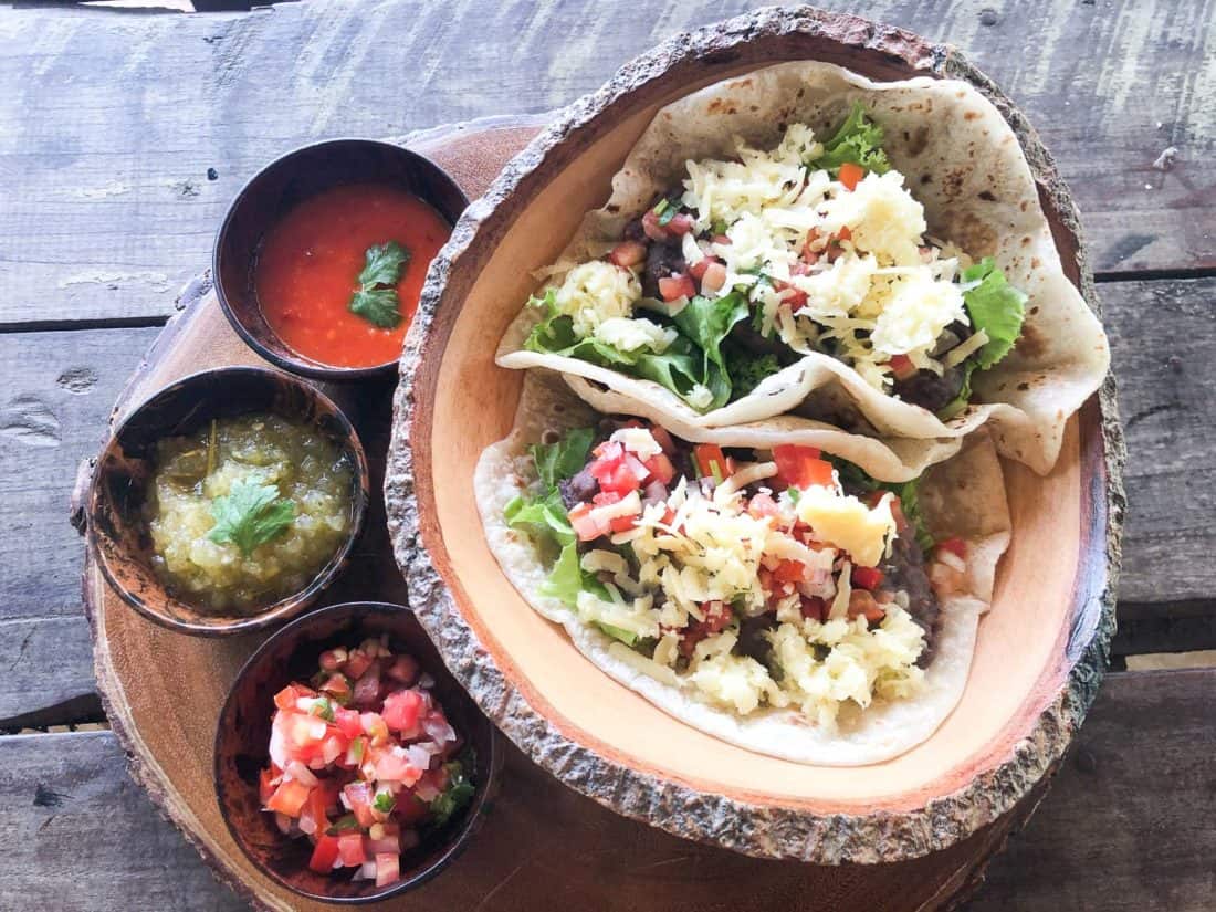 Refried bean tacos at Baja Taco on Koh Lanta, Thailand