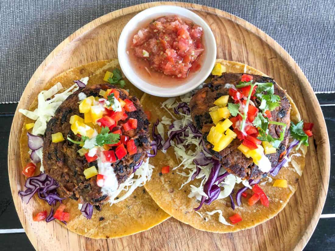 Veggie tacos at Oasis Yoga Bungalows on Koh Lanta, Thailand