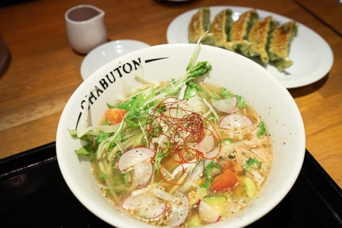 Vegetarian ramen in Kyoto at Chabuton