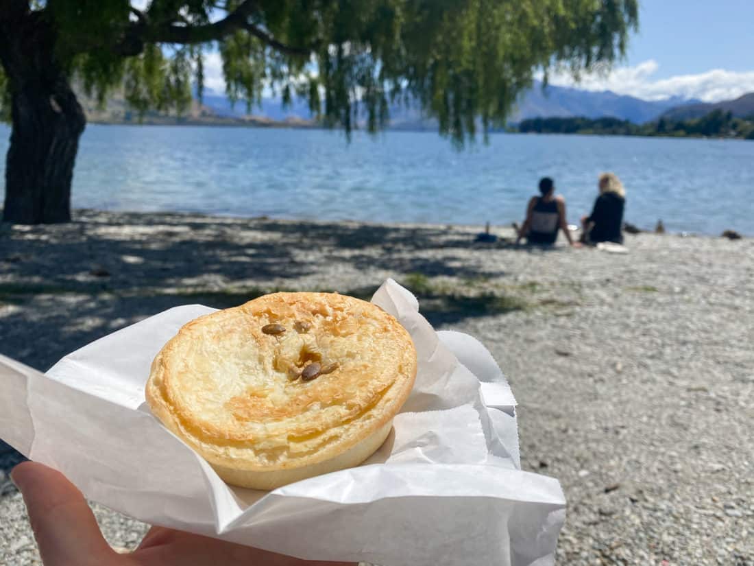Pie from Doughbin Bakery at Lake Wanaka