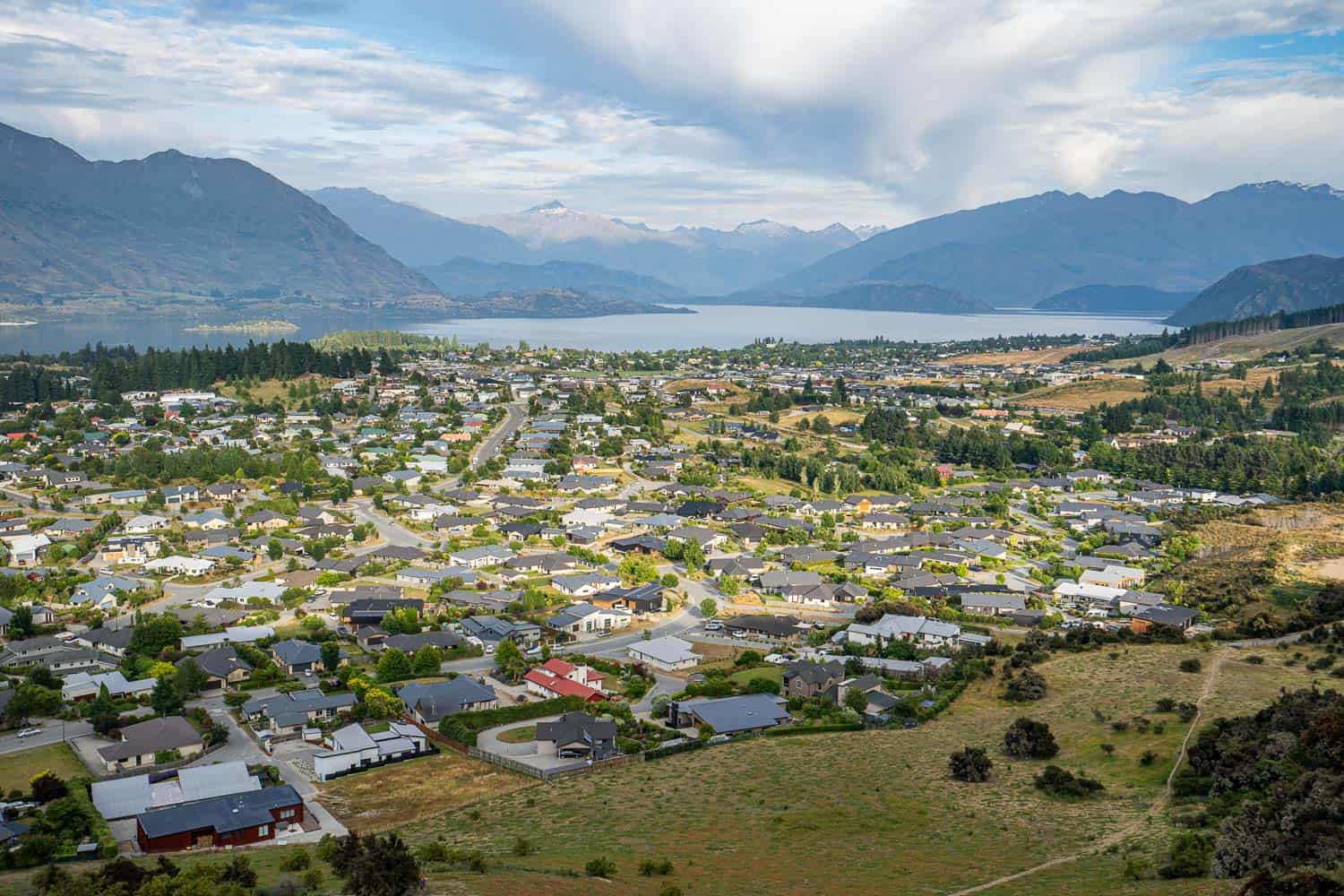 The view from Mount Iron of Lake Wanaka, New Zealand