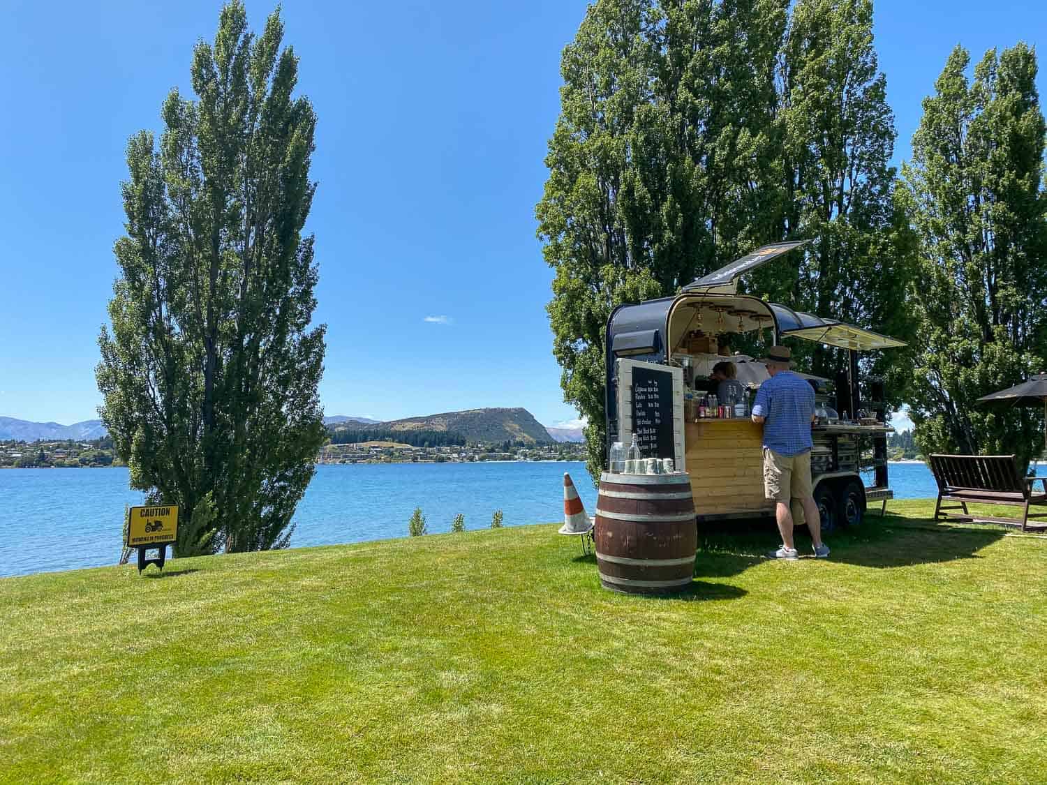 Coffee cart at Edgewater Hotel, Wanaka