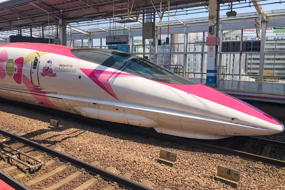Hello Kitty Shinkansen bullet train in Japan