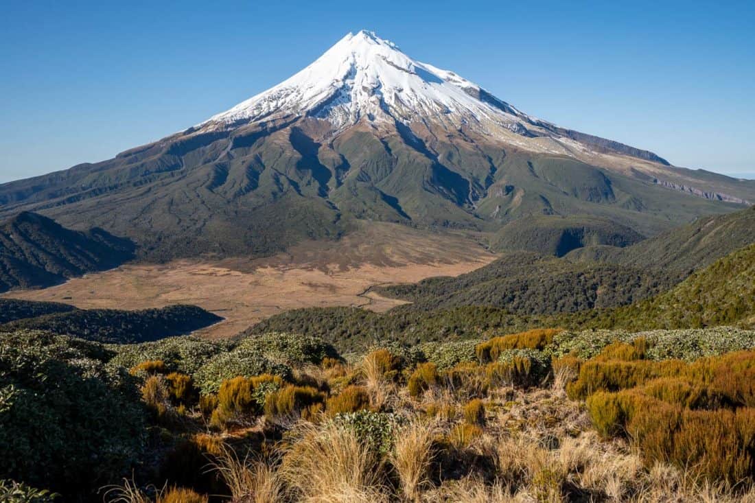 View of Mt Taranaki near Pouakai Hut, New Zealand