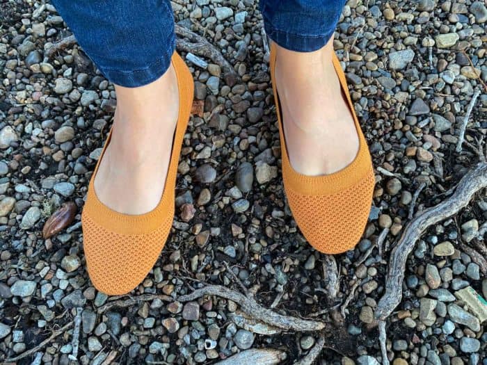 Allbirds Tree Breezers Review - Allbirds flats in orange Poppy colour