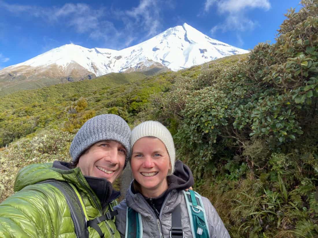 Simon and Erin at Mt Taranaki