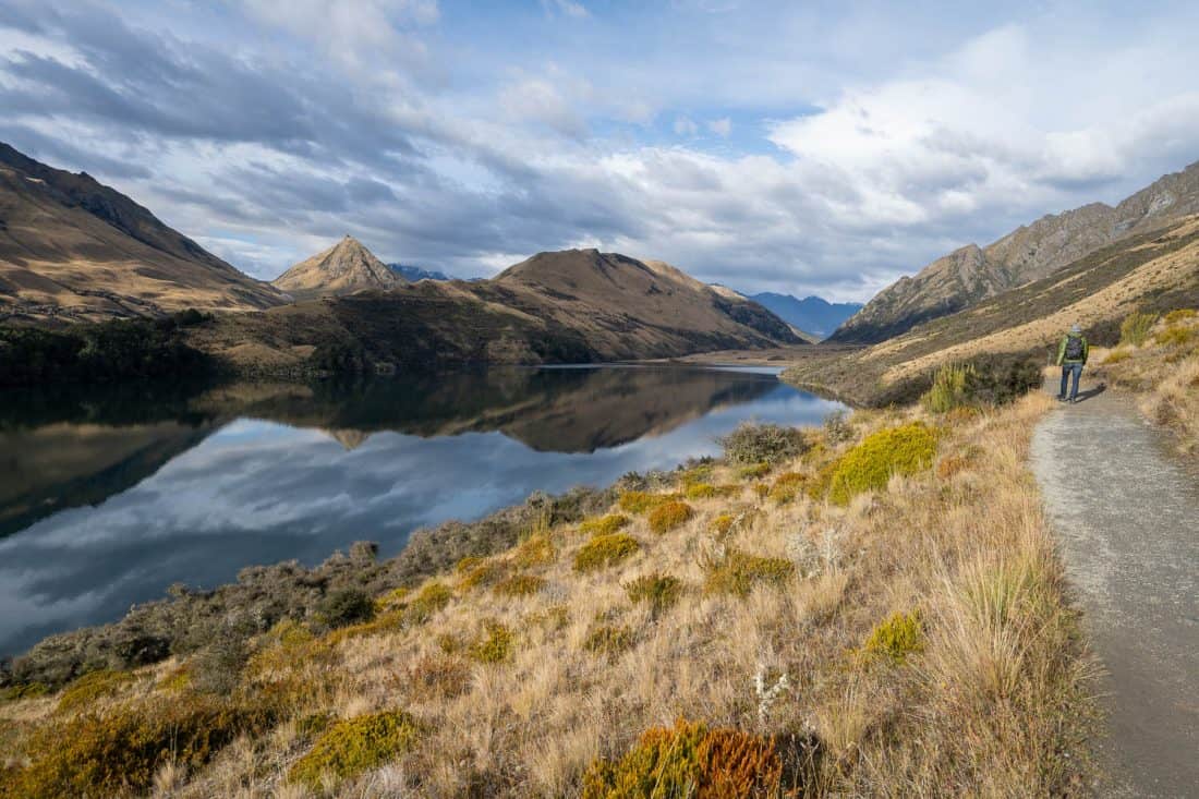 Hiking the Moke Lake trail near Queenstown