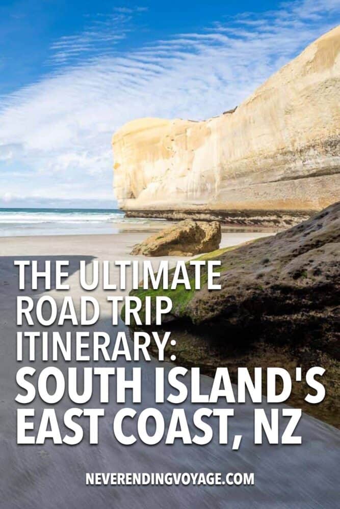 East Coast, New Zealand Road Trip Itinerary Pinterest pin