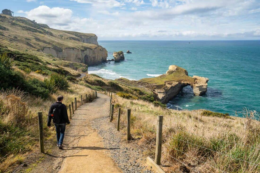 The path down to Tunnel Beach near Dunedin, New Zealand