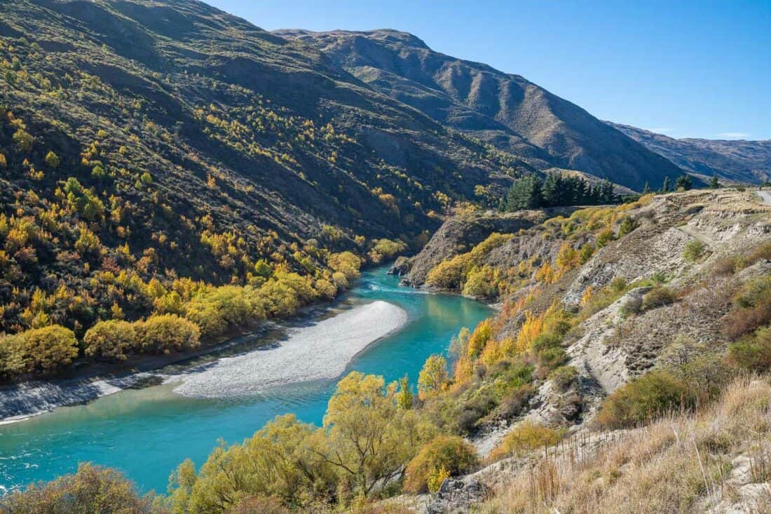 The Kawarau River in the Gibbston Valley in autumn