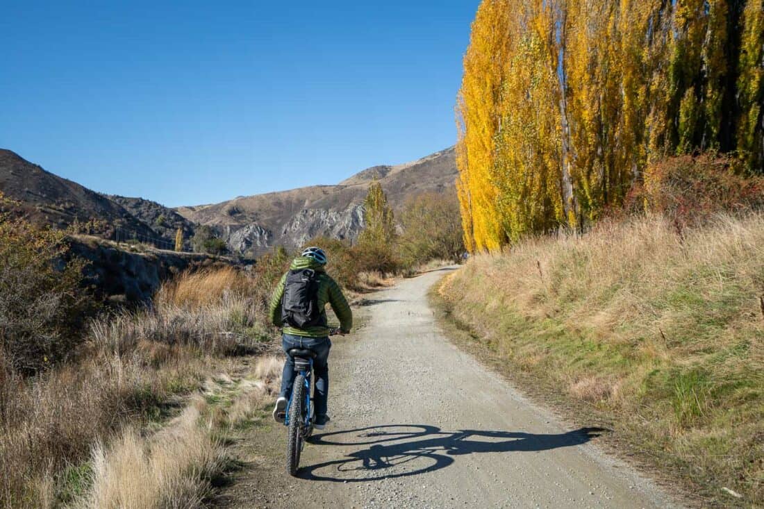Cycling the Gibbston Valley bike trail in autumn