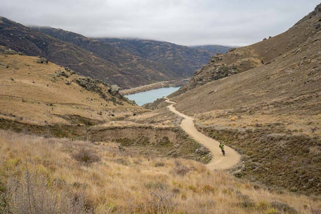 Downhill through Cromwell Gorge on the Lake Dunstan Trail