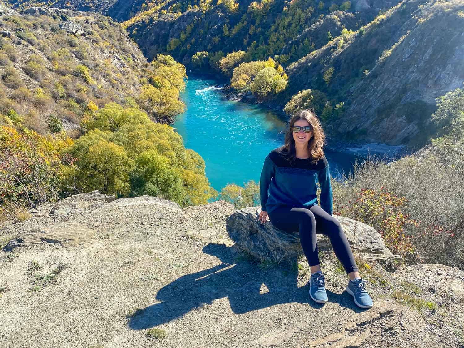 Allbirds Mizzles review - Erin wearing Allbirds Wool Runners Mizzles in Gibbston Valley, New Zealand