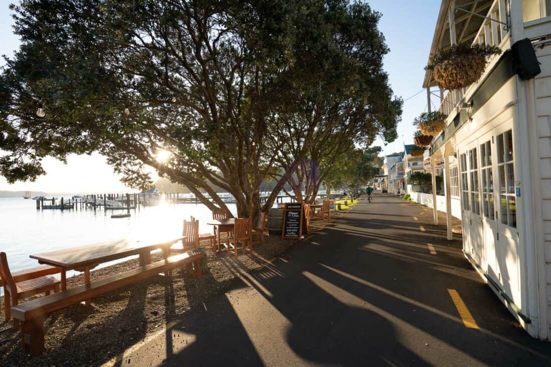 The Strand waterfront road in Russell, the best base for Bay of Islands, New Zealand