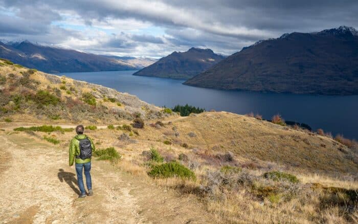 Hiking Queenstown Hill with the Matador Beast18, one of the best packable daypacks