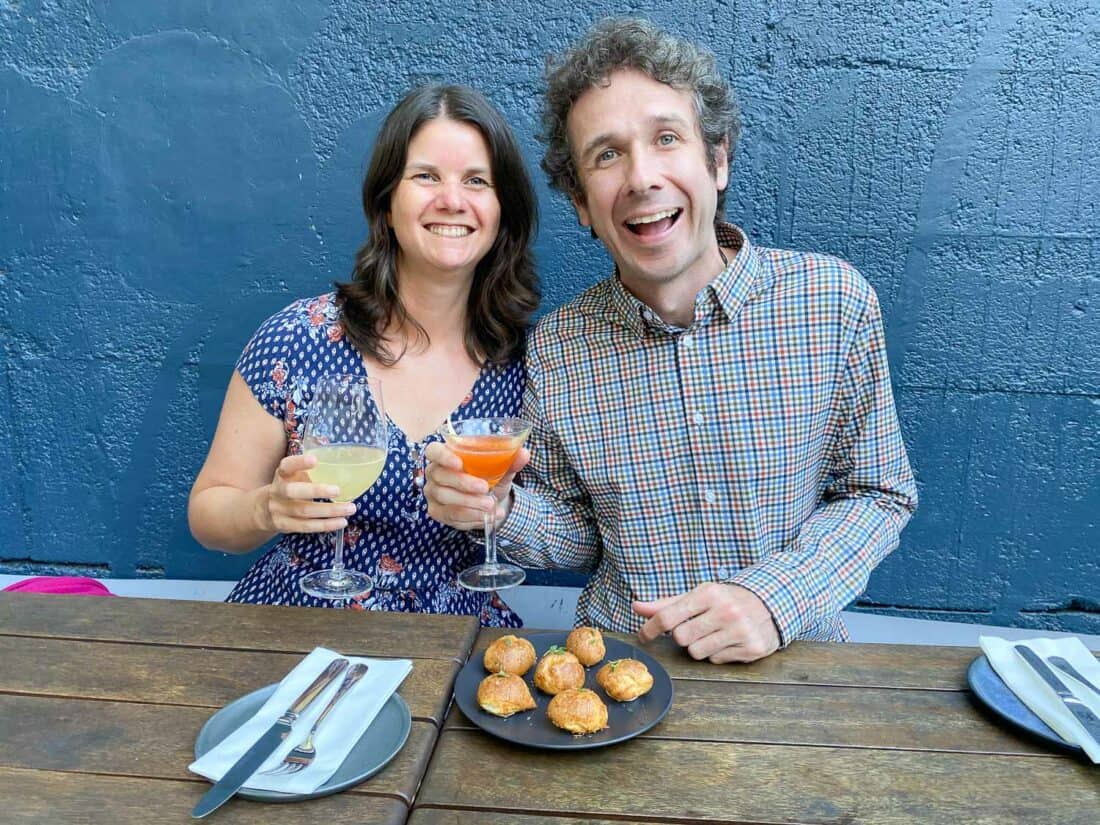 Erin and Simon at Arden restaurant in Nelson New Zealand