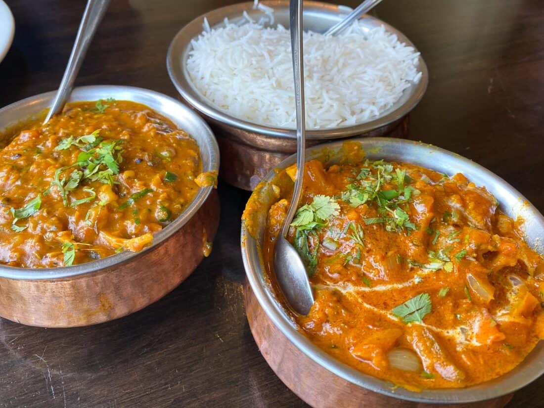 British style curry at Indian Cafe in Nelson, New Zealand