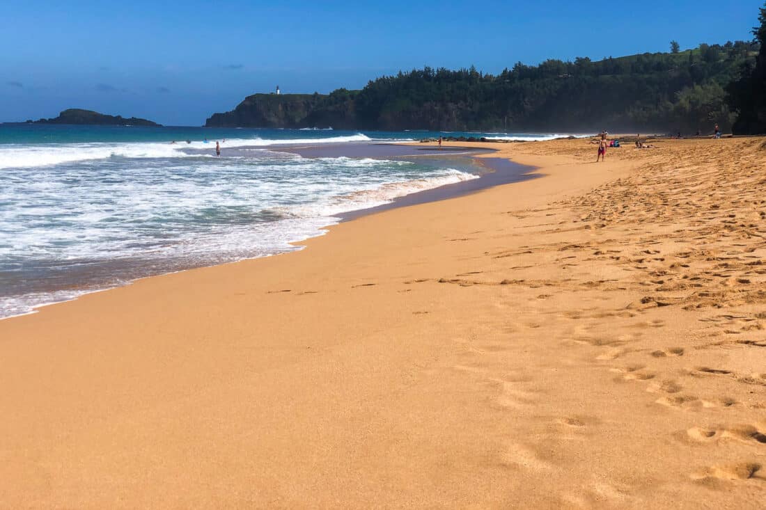 Secret Beach, one of the most beautiful beaches in Kauai, Hawaii