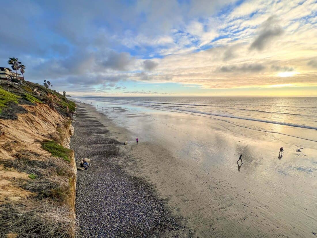 Sunset at Grandview Beach in Encinitas San Diego