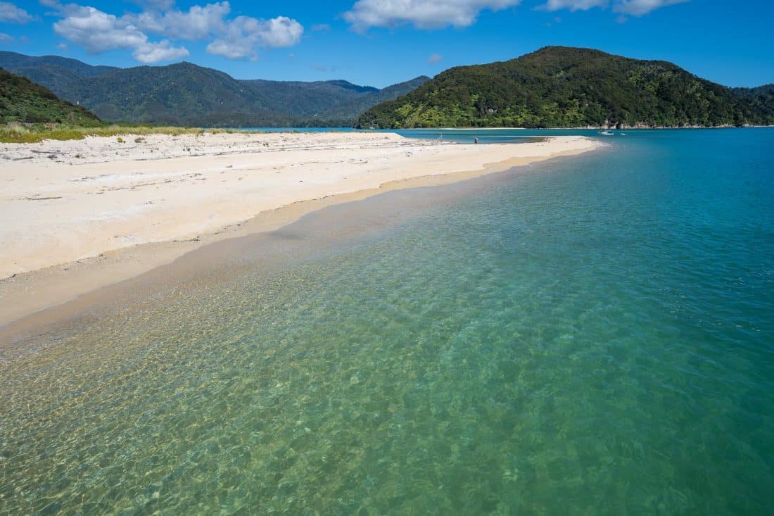 Beautiful Awaroa Beach in Abel Tasman National Park, New Zealand