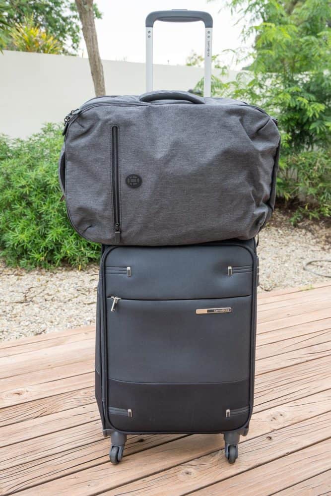 Samsonite Base Boost Spinner Suitcase and Tortuga Setout Laptop Bag