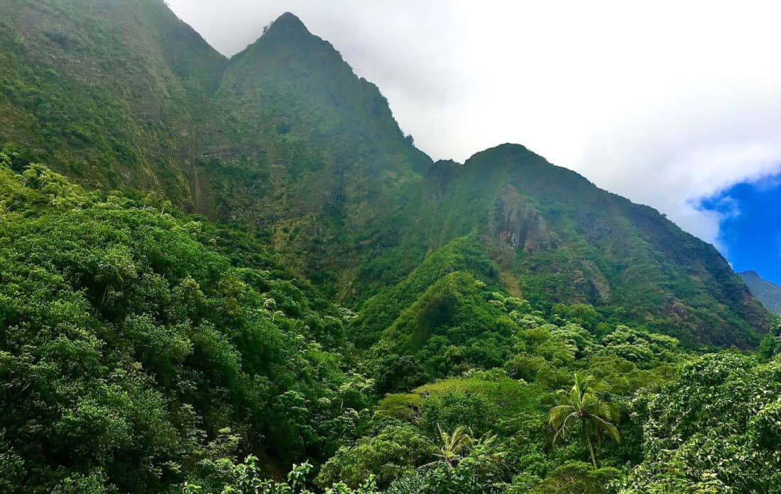 Lush green mountains in 'Iao Valley, Maui, Hawaii, USA