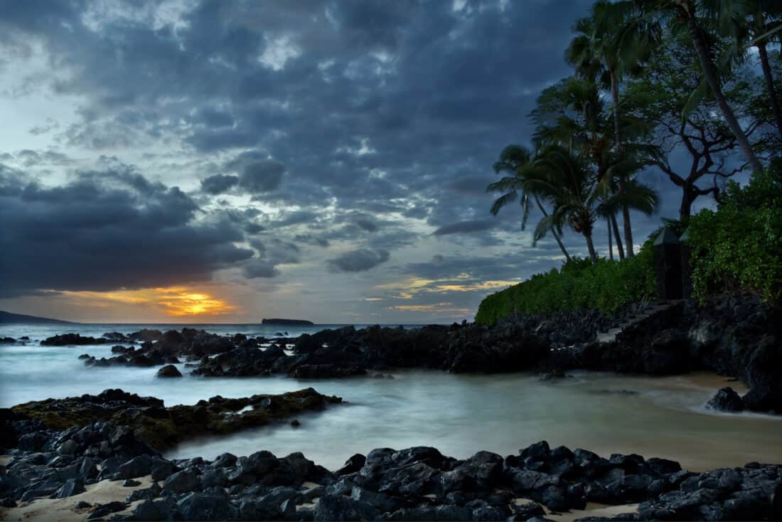 Secret Beach at sunset, Makena Cove, Maui, Hawaii, USA