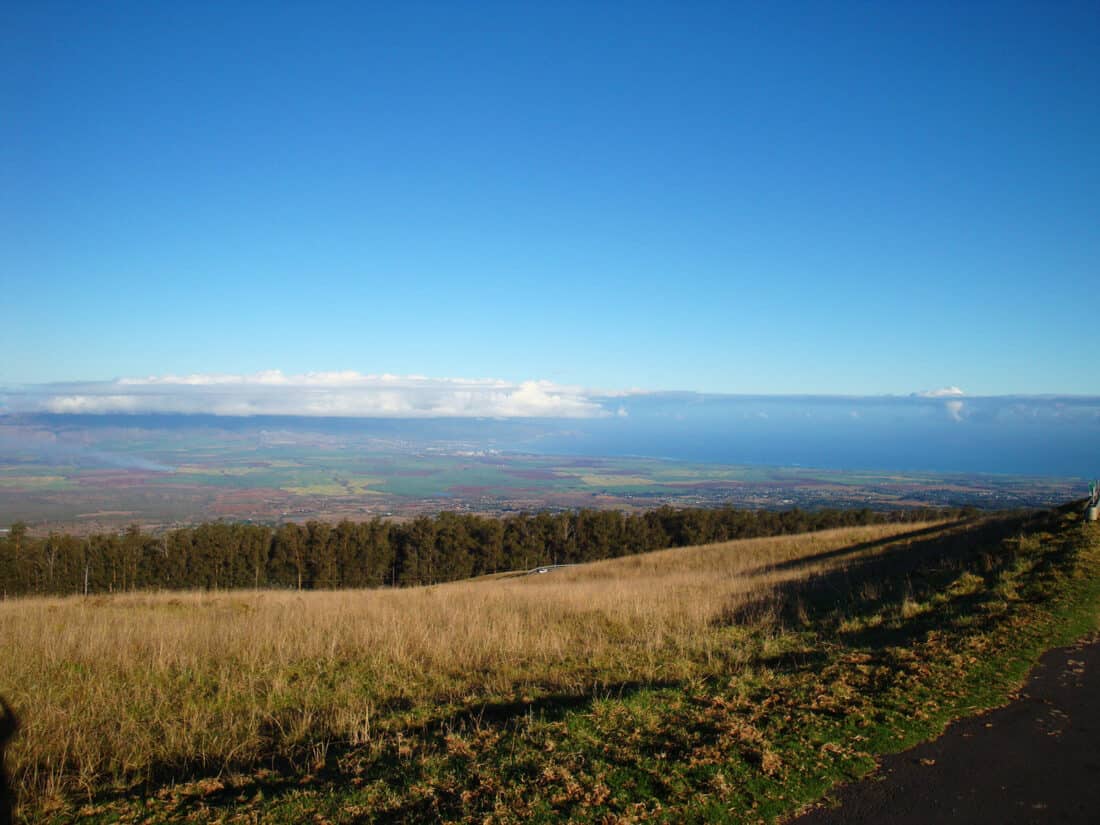 Cycling down Haleakala Crater, Maui, Hawaii, USA