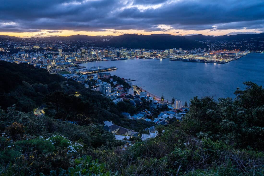 The Wellington view at night from Mt Victoria