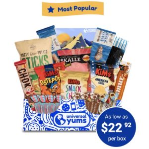 Universal Yums international snack box - gift for travel at home