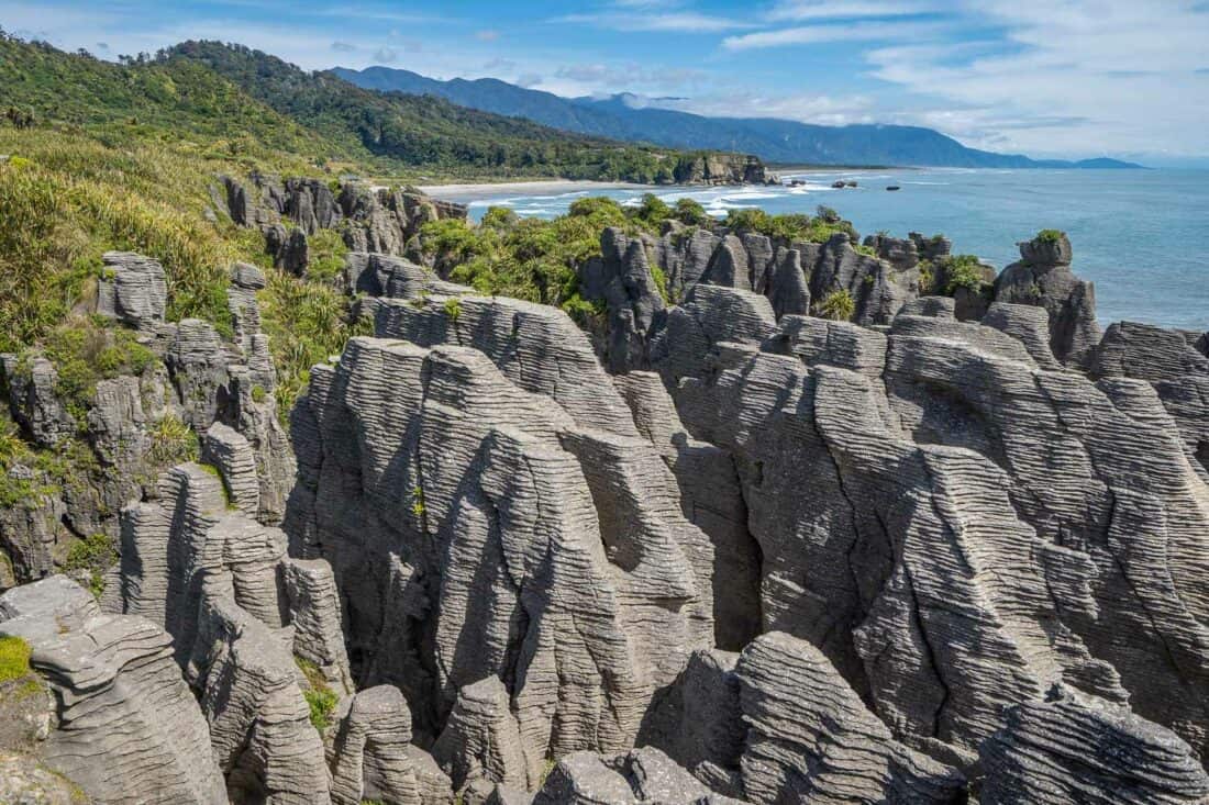 Pancake Rocks at Punakaiki on West Coast of New Zealand