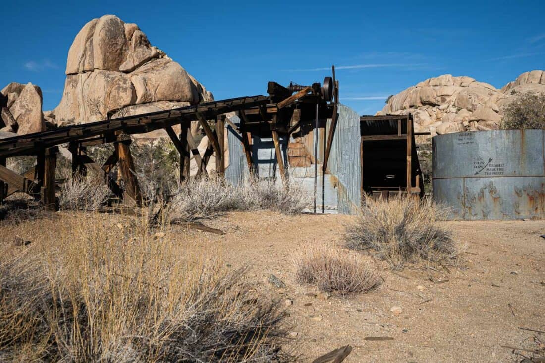 Old stamp mill on the Wall Street Mill trail in Joshua Tree National Park