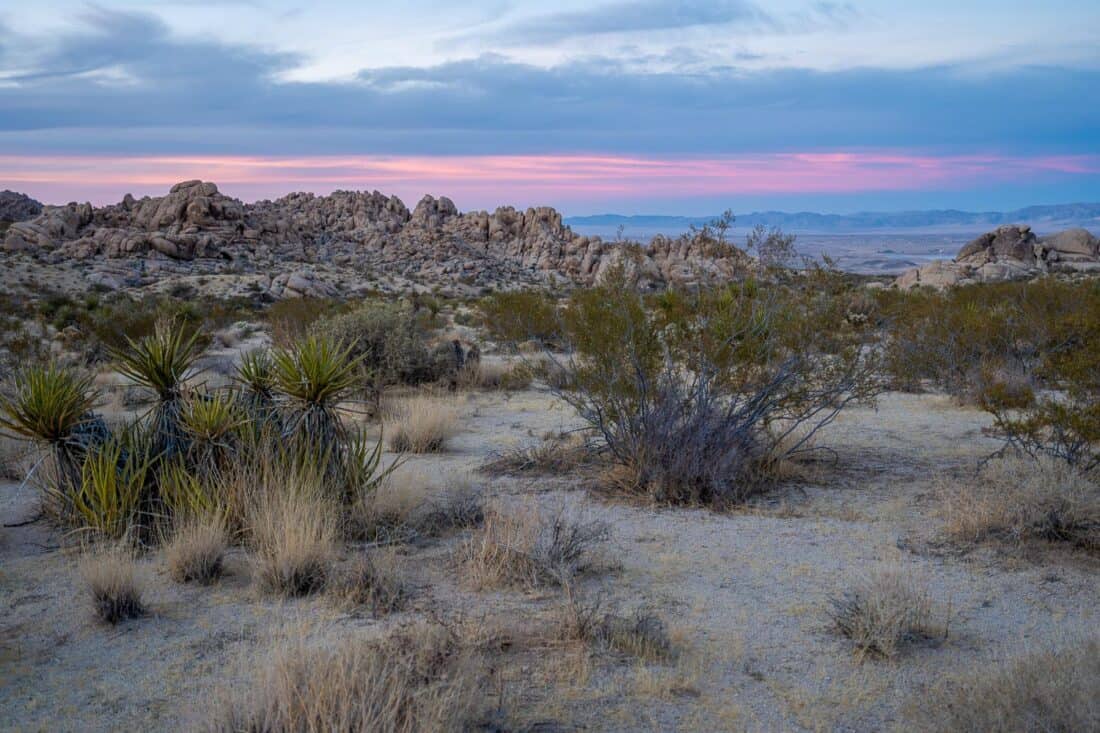 Sunset at Indian Cove in Joshua Tree National Park