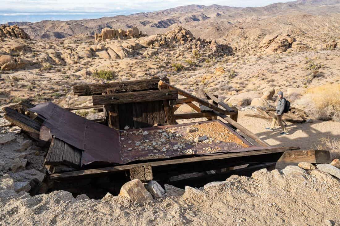 Gold mine ruins on the Mastodon Peak Loop Trail in Joshua Tree