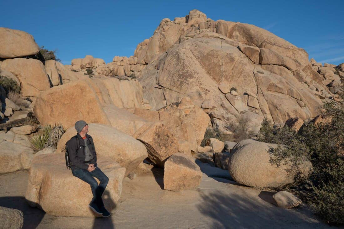 Simon on the Barker Dam trail in Joshua Tree