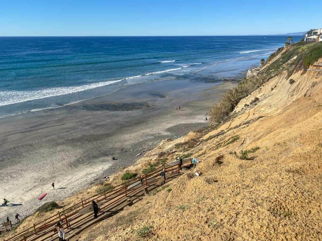 Surfers at Beacon's Beach in Encinitas