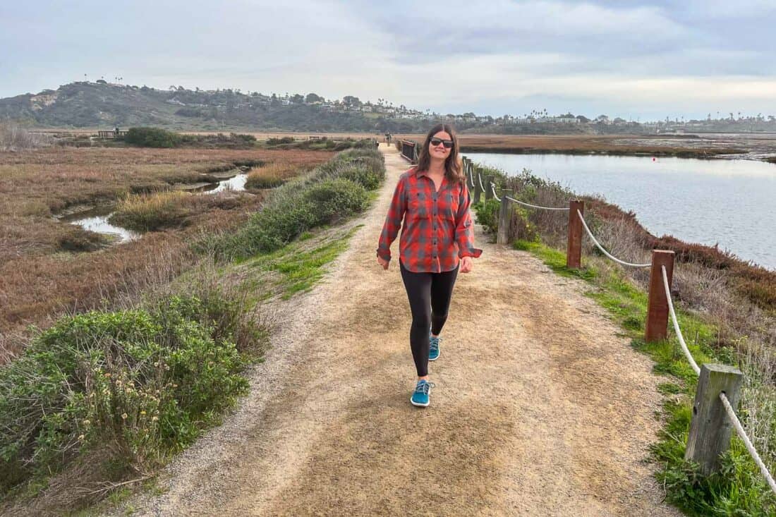 Walking the loop walk at San Elijo Lagoon Ecological Reserve in Encinitas San Diego, California, USA