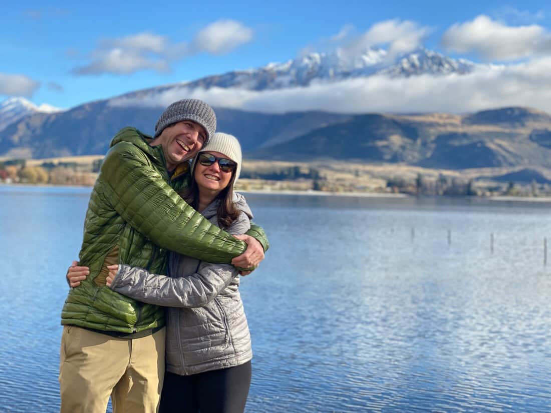 Us at Lake Wanaka in winter