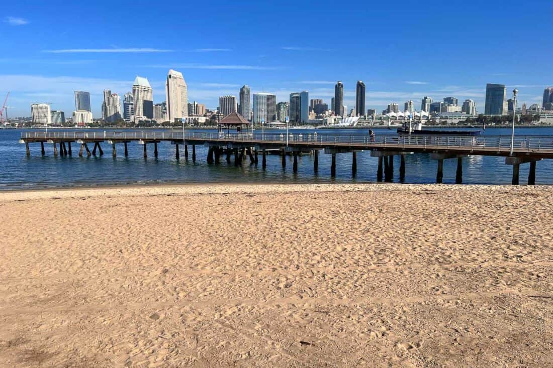 San Diego downtown view from Coronado Island Ferry Landing, California, USA