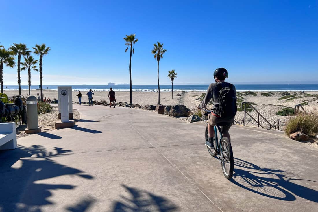 Cycling along Coronado Beach is one of the most fun activities in San Diego, California, USA
