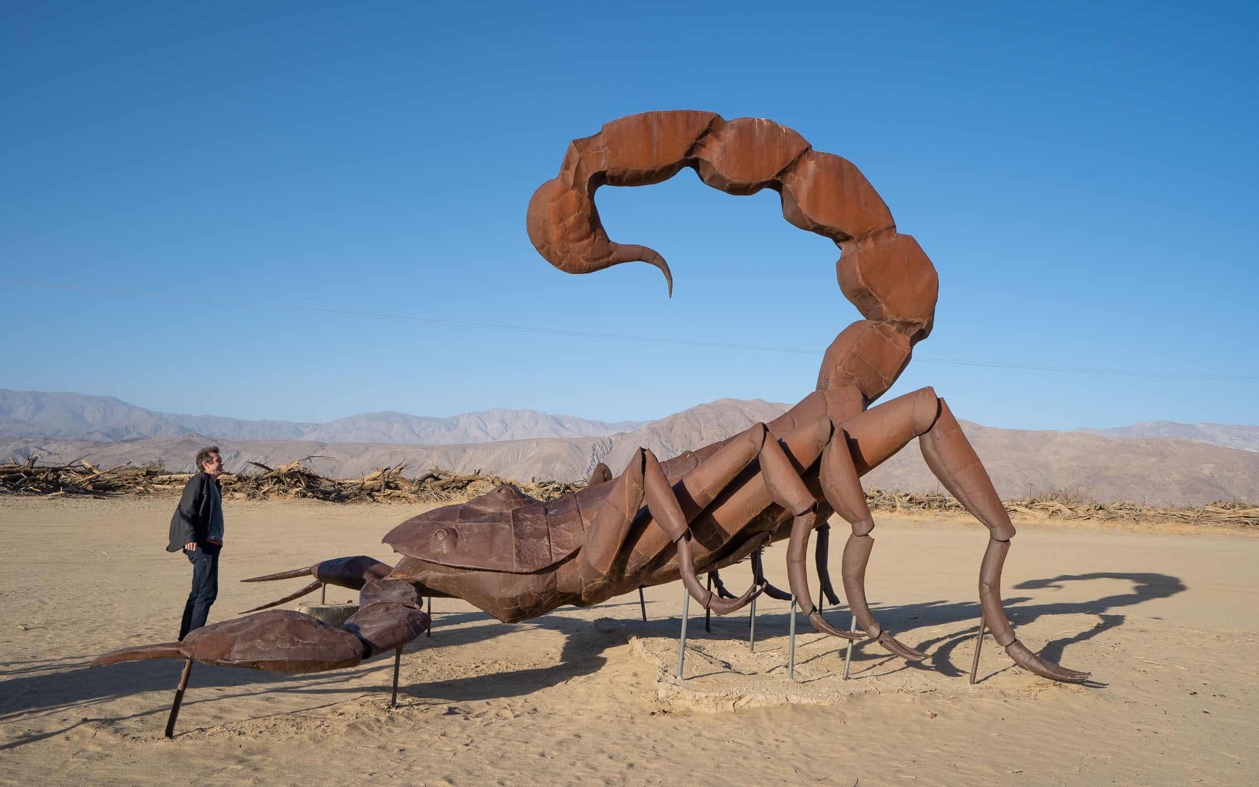 The scorpion is one of the best Borrego Springs sculptures in the desert of California