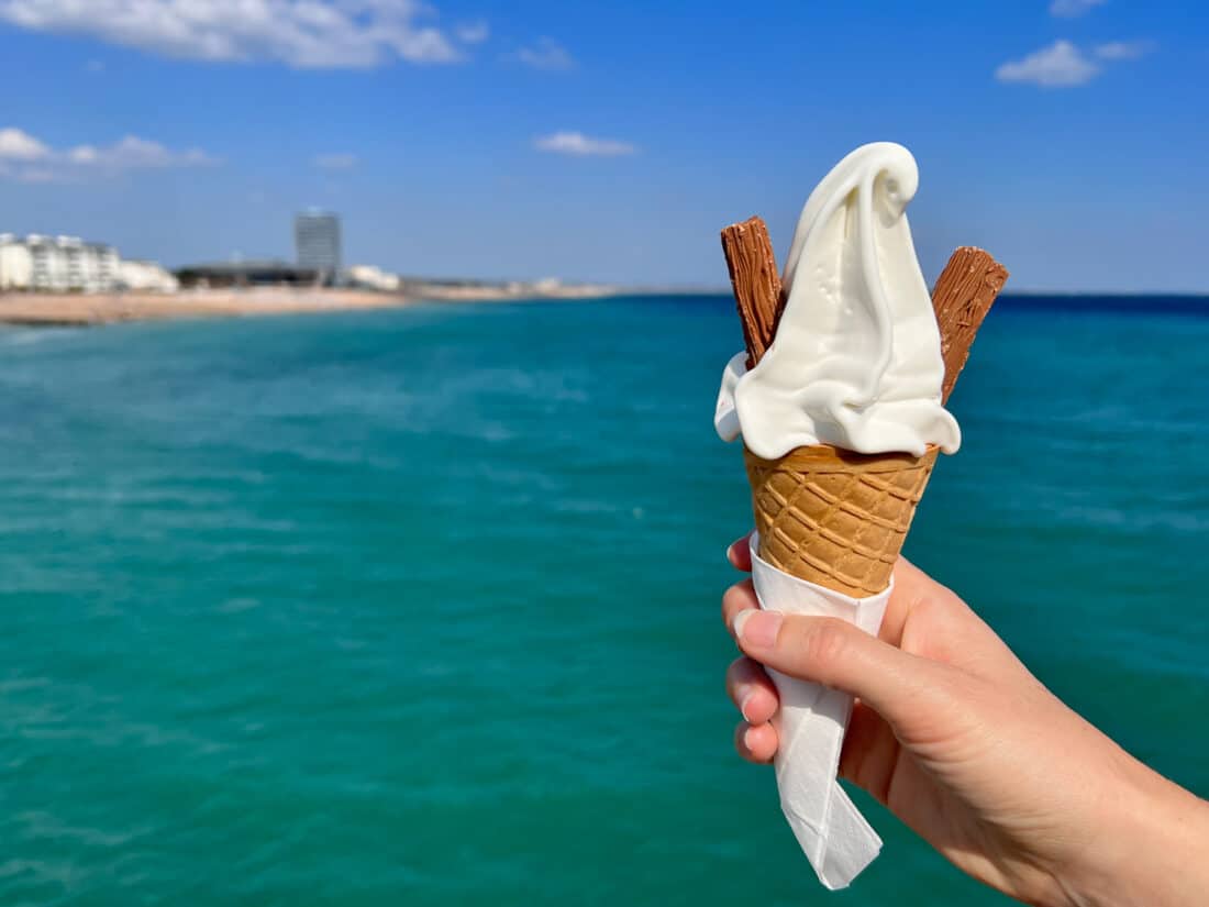 99 ice cream cone by the sea, Worthing