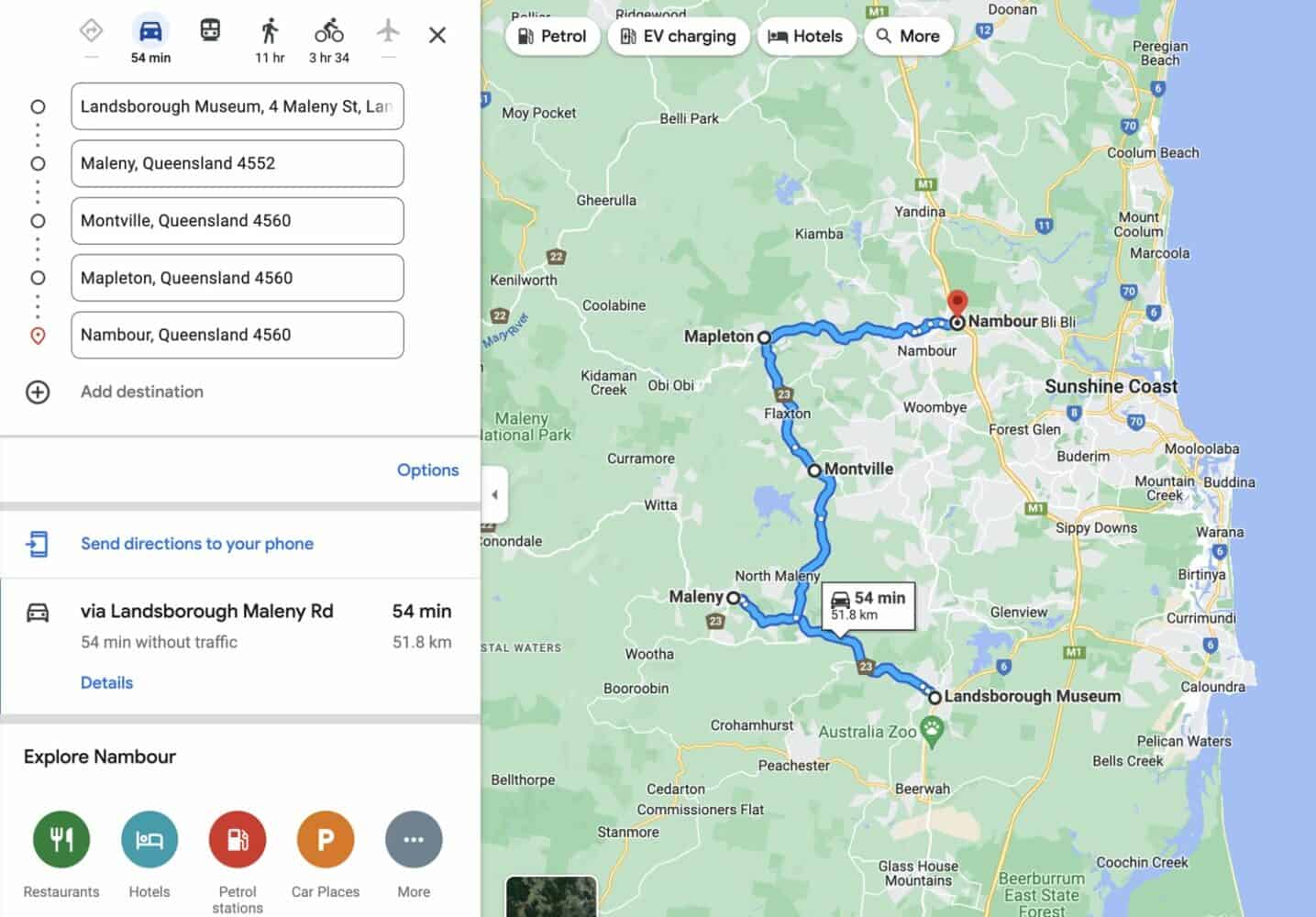 Map of the Blackall Range Tourist Drive 23 in Sunshine Coast Hinterland