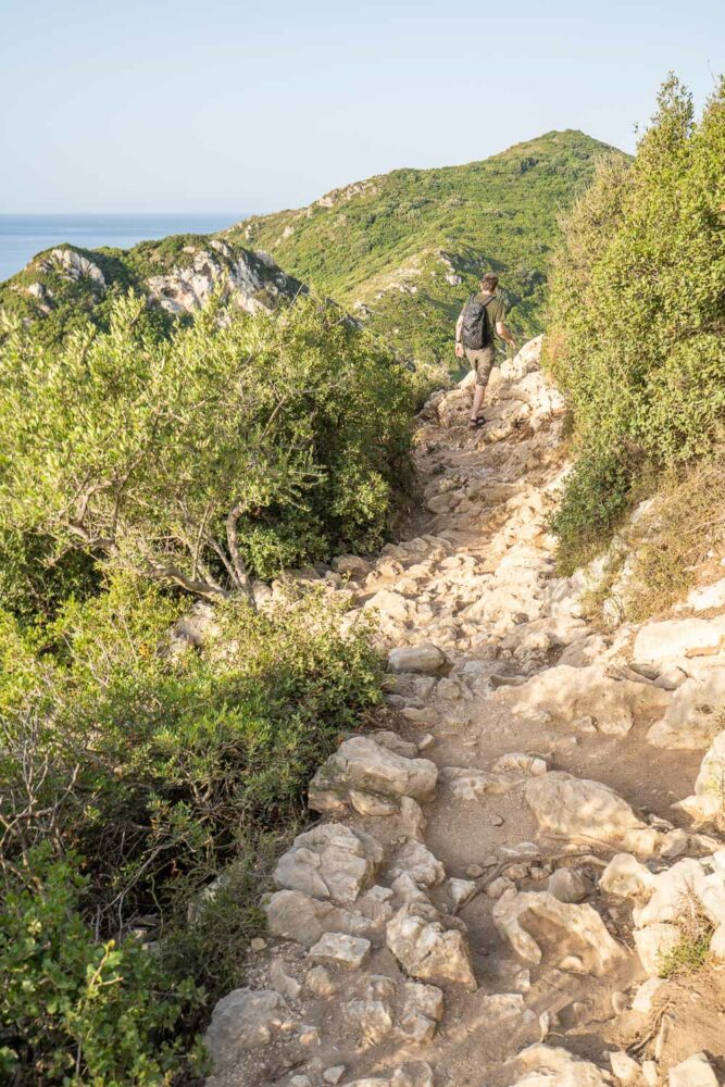 The rocky path to the Porto Timoni viewpoint