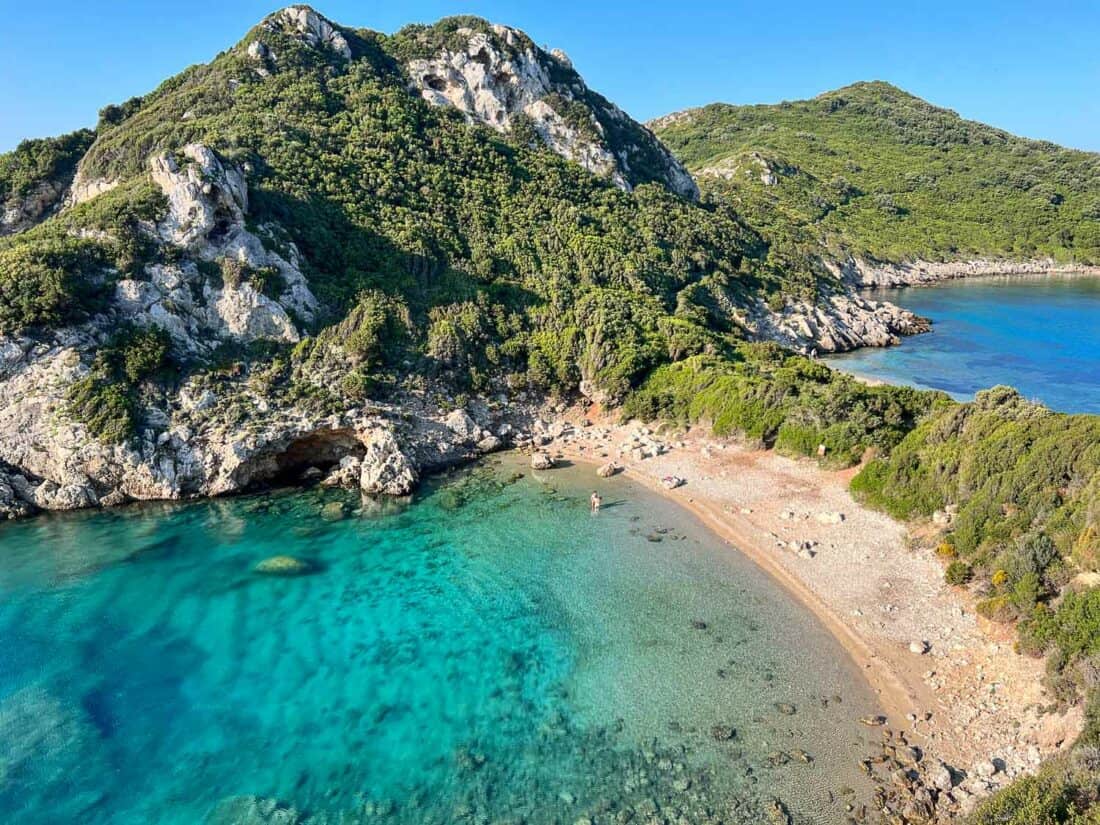 Porto Timoni beach from the hiking trail