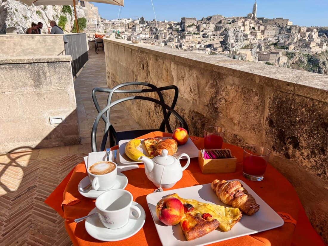 Breakfast with a view at Il Belvedere Hotel in Matera